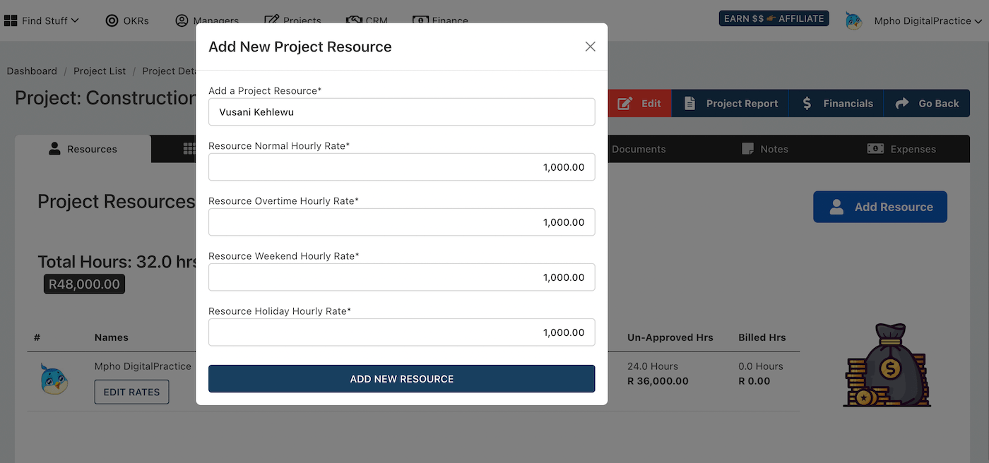 Add Project Resource