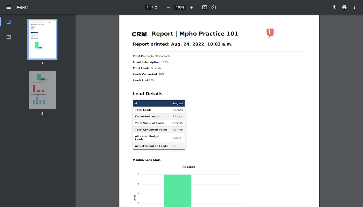 CRM App Report