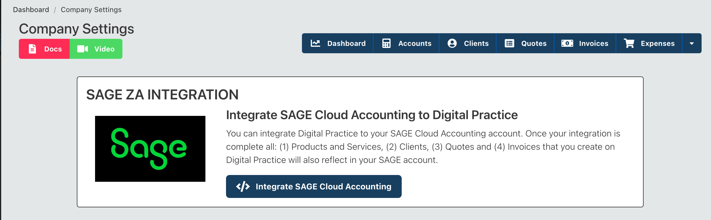 Get started with SAGE integration