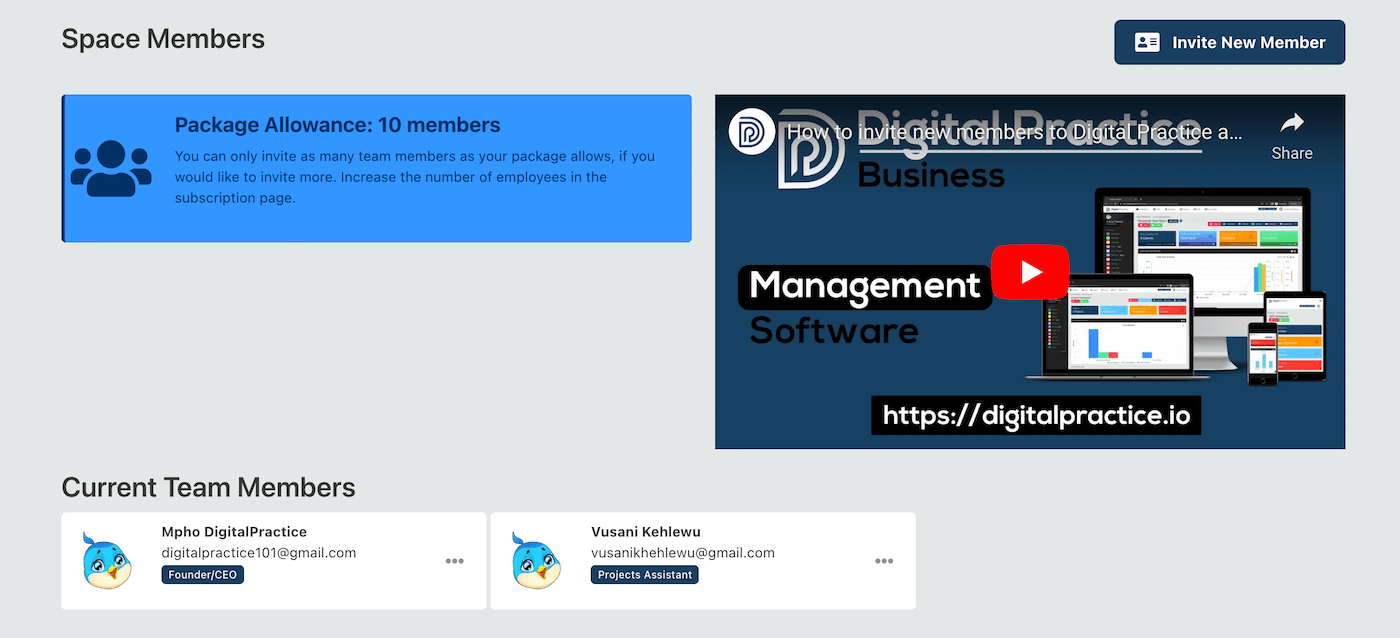 Add New Member to Digital Practice